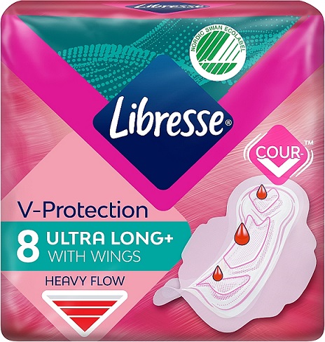 Libresse V-Protection Ultra Long+ hygienické vložky 8ks