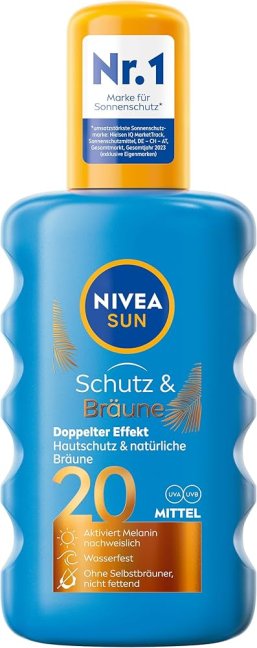 Nivea Sun Schutz & Bräune SPF 20 hidratáló naptej spray 200ml