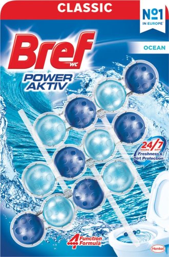 Bref Power Aktiv WC illatosító Óceán 3x50g