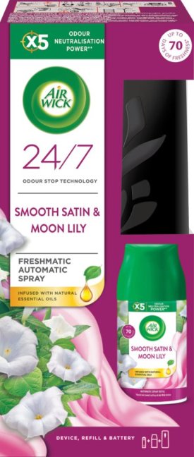 Air Wick Freshmatic diffúzor és utántöltő Smooth Satin & Moon Lily 250ml