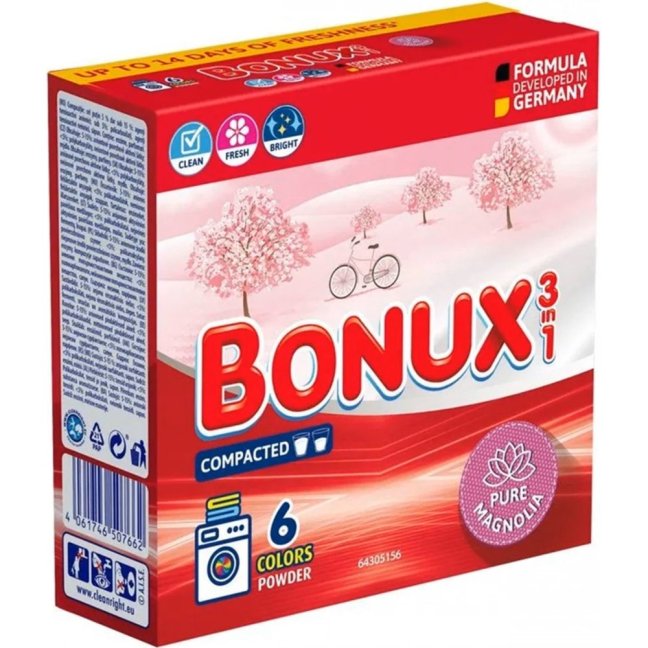 Bonux 3in1 Color Pure Magnolia prací prášok 390g 6 praní