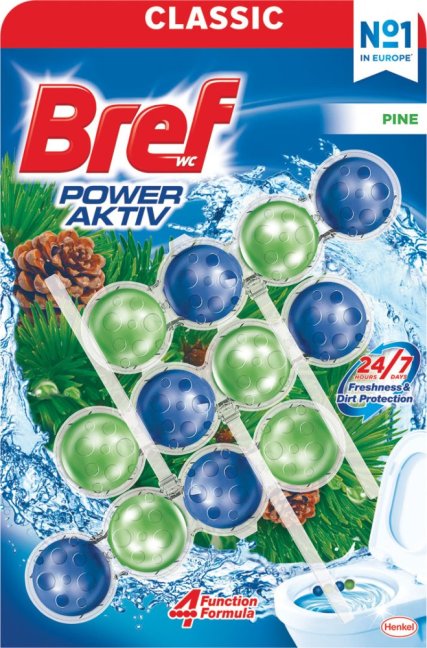 Bref Power Aktiv WC illatosító Fenyő 3x50g Bref Power Aktiv WC illatosító Fenyő 3x50g