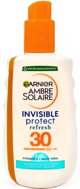 Garnier Ambre Solaire Invisible Protect Refresh SPF 30 napvédő spray 200 ml Garnier Ambre Solaire Invisible Protect Refresh SPF 30 napvédő spray 200 ml