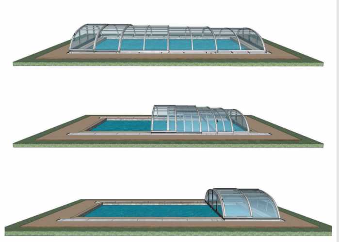 Azure Flat posuvné zastrešenie bazéna 3,75m x 7,62m