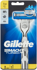 Gillette Mach3 Turbo holiaci strojček + 2 náhradné hlavice