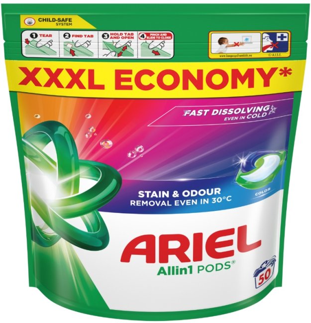 Ariel All in 1 Pods Color gélové kapsuly 50ks Ariel All in 1 Pods Color gélové kapsuly 50ks