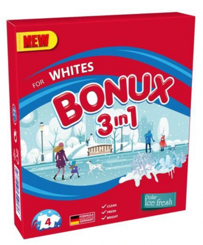Bonux 3in1 White Polar Ice Fresh mosópor 300g 4 mosás