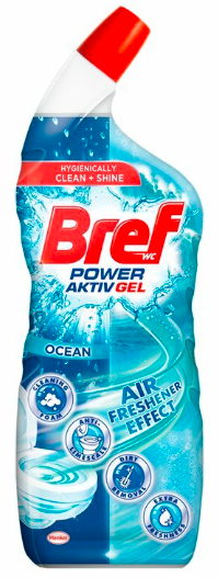 Bref Power Aktiv Gel Ocean WC tisztító és fertőtlenítő folyadék 700ml Bref Power Aktiv Gel Ocean WC tisztító és fertőtlenítő folyadék 700ml