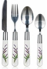Banquet Lavender Collection rozsdamentes evőeszköz készlet műanyag nyéllel 24db