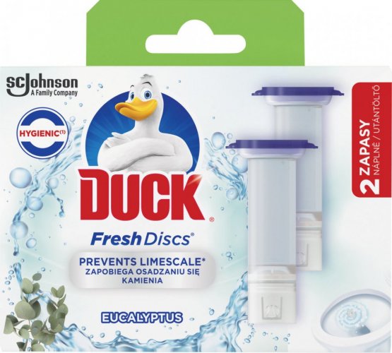 Duck Fresh Discs Eucalyptus WC-öblítő korong utántöltő 2x36ml