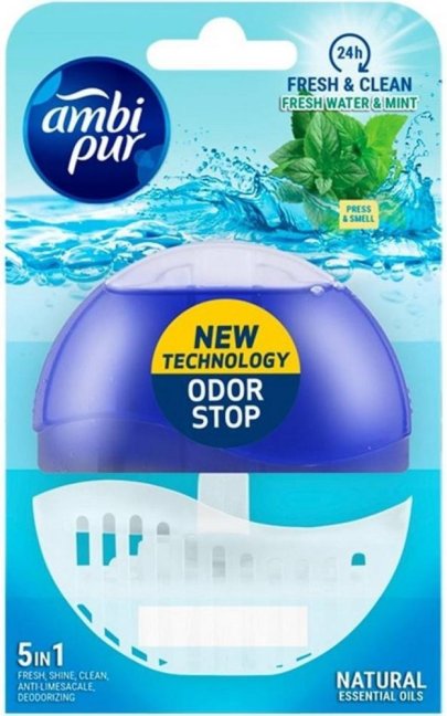Ambi Pur Fresh Water & Mint 5in1 WC blok gélový 55ml Ambi Pur Fresh Water & Mint 5in1 WC blok gélový 55ml