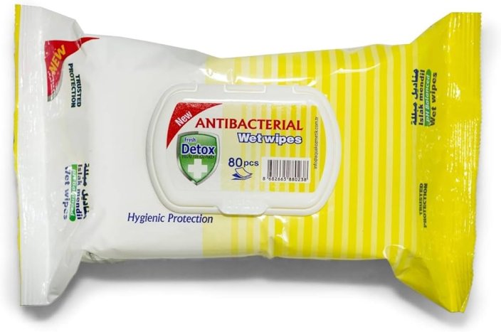 Fresh Detox Health Guard antibakteriális hatású nedves törlőkendő Lemon 80db