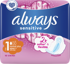 Always Sensitive Normal Plus veľkosť 1 hygienické vložky 10ks