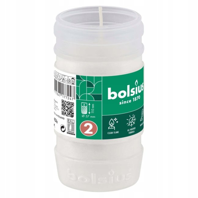 Bolsius RP2 45ó paraffinos mécsesbetét fehér 126g