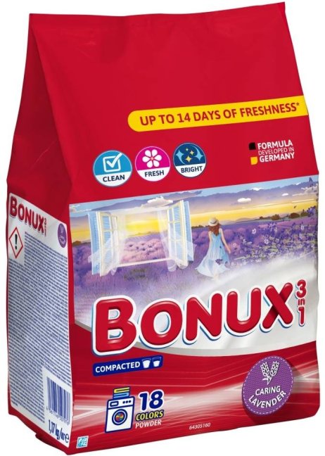 Bonux 3in1 Color Caring Lavender prací prášok 1170g 18 praní Bonux 3in1 Color Caring Lavender prací prášok 1170g 18 praní