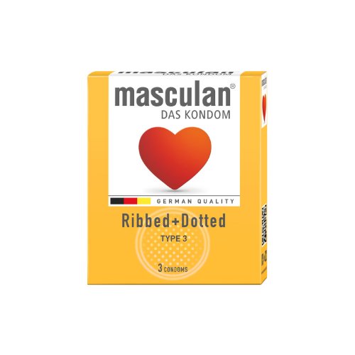 Masculan Ribbed+Dotted óvszer 3db