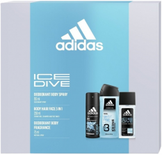 Adidas Ice Dive Gift Set Deospray 150ml + Deodorant body Fragrance 75ml + Sprchový gél 250ml