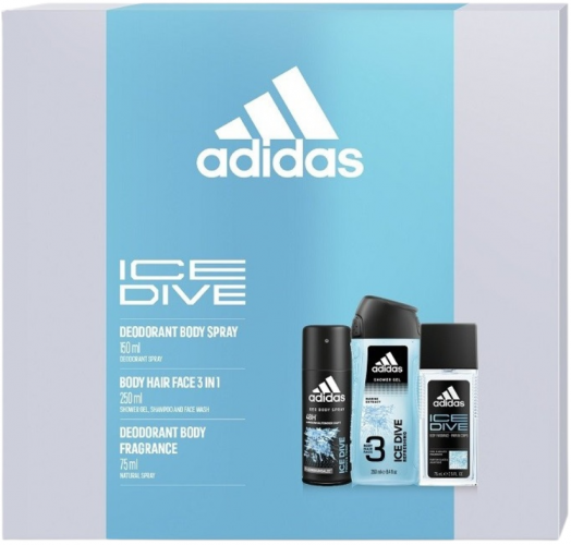 Adidas Ice Dive Gift Set Deospray 150ml + Deodorant body Fragrance 75ml + Tusfürdő 250ml