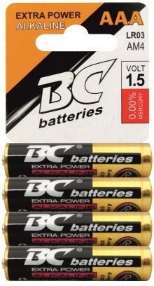 BC Batteries Alkaline AAA LR03/AM4 batérie 4ks
