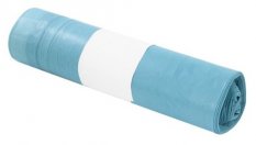 Szemeteszsákok összehúzható kék LDPE 50x60cm 15db