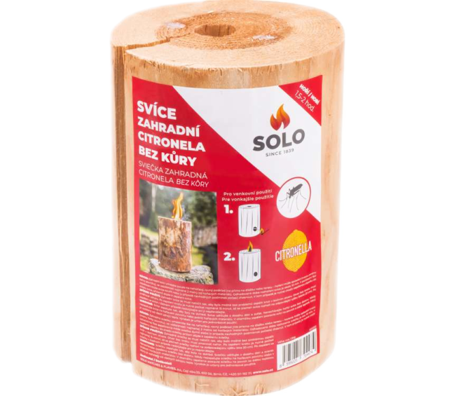 Solo Citronela záhradná sviečka s kôrou