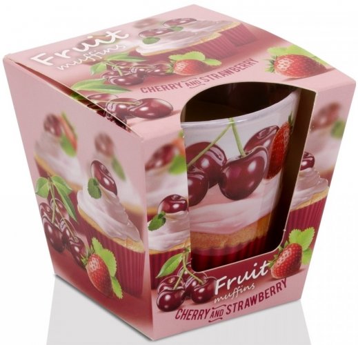 Bartek Candles Fruit Muffins Cherry and Strawberry 115g
