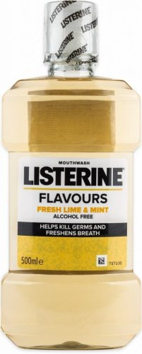 Listerine Fresh Lime & Mint ústna voda bez alkoholu 500ml