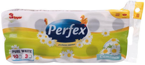 Perfex Pure White toaletný papier Harmanček 3 vrstvový 10ks